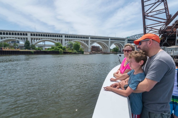 Boat tours of the Cuyahoga River at Canalway's River Rally.