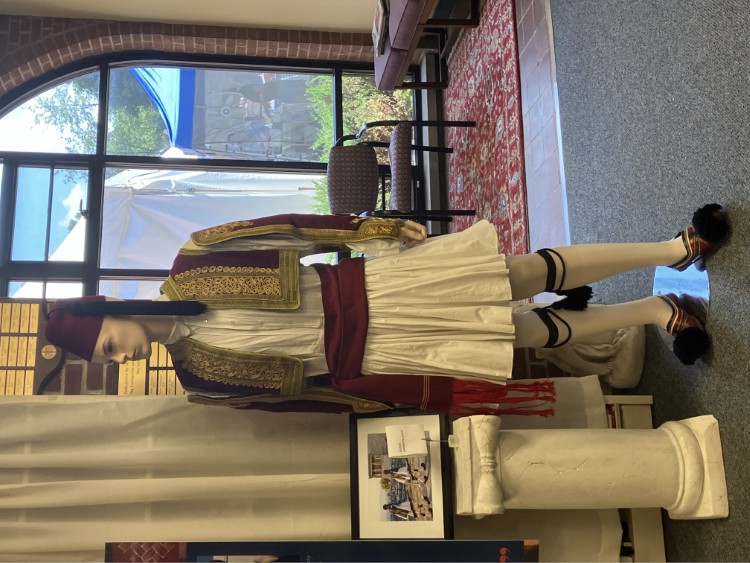 A display of traditional Greek dress