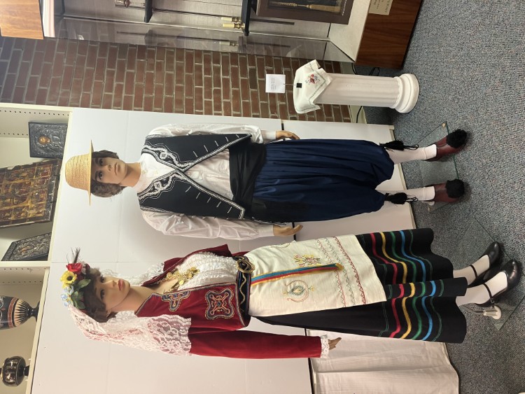 A display of traditional Greek dress