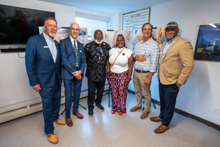 Left to Right: Tim Hilk, Ed Gemerchack, Nathaniel Hearn, Naeema Batin, Phil Buck (Clinical Director, Y-Haven), LaRese Purnell.