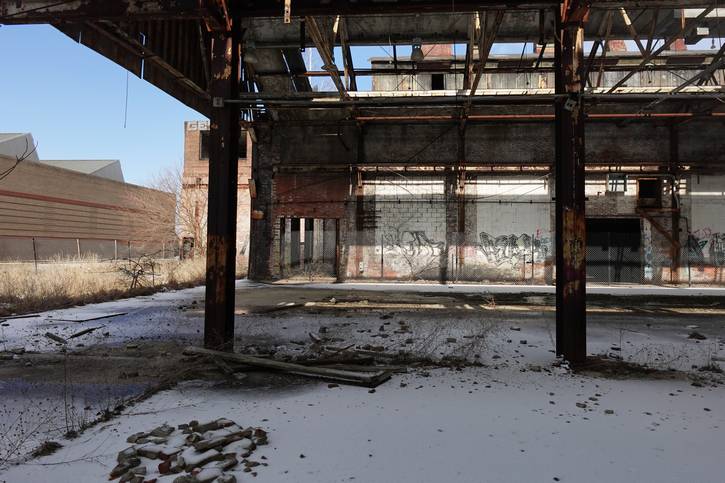 Decades of exposure have left the building in severe disrepair.