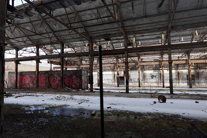 Decades of exposure have left the building in severe disrepair.