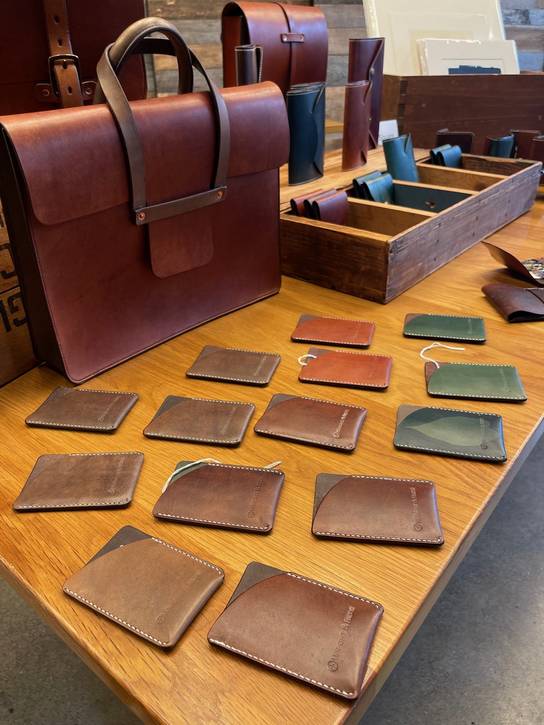 Locally crafted leather goods and accessories designed and made by Wright + Rede.