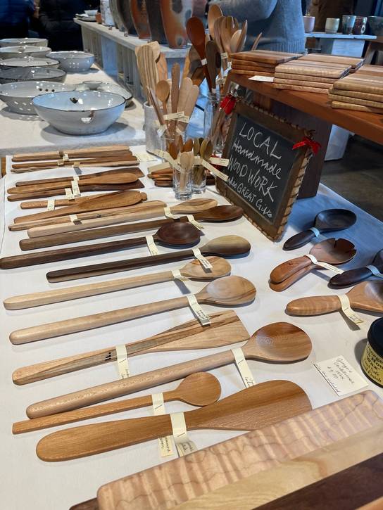 Hand-carved wooden utensils and home goods, blending function and craftsmanship from Threehexagons.