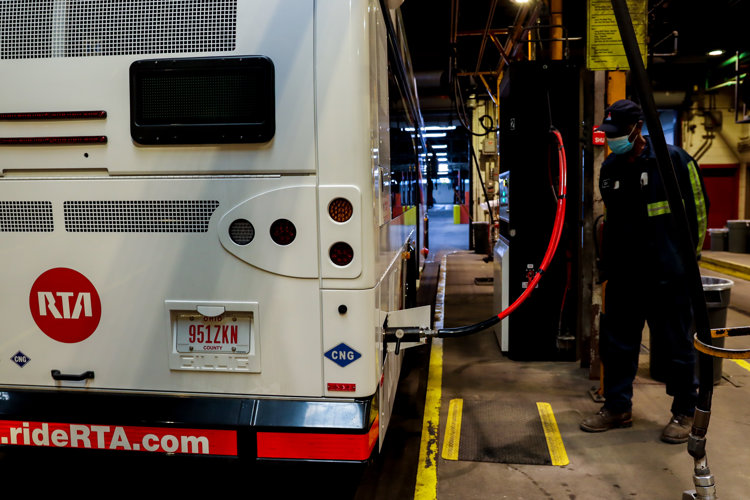 Refueling a CNG RTA bus