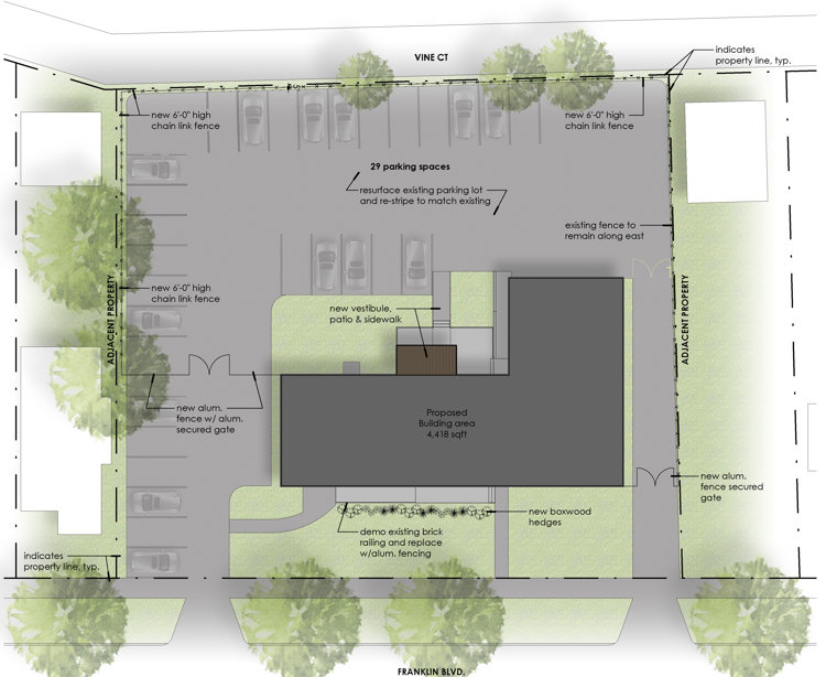 Exterior plans for the Drop-In Center