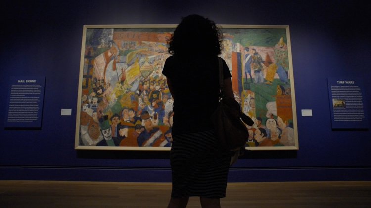 "Los Angeles Times" columnist Carolina Miranda, one of the art critics interviewed in "Out of the Picture," views art at the J. Paul Getty Museum.