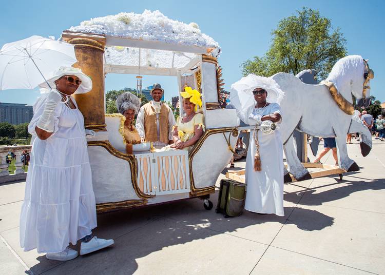 The Extended Family Cleveland, on Bridgerton's “Queen Charlotte in the City” ensemble