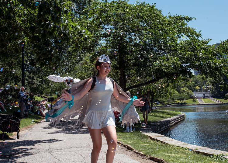 Marching around wade Oval at Parade the Circle 2025.