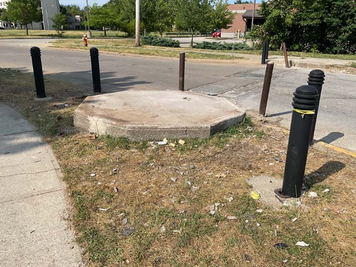 Cars regularly hit the Euclid Beach arch, knocking it from its foundations.