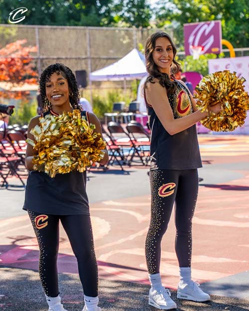 The Cleveland Cavs Dance Team attended the ribbon cutting at Trent Park.