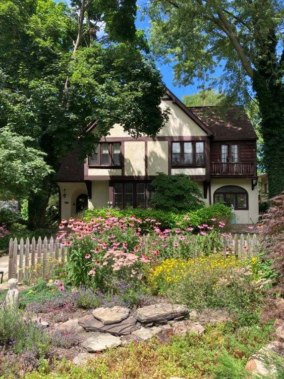 A front yard garden on Cedar Road.