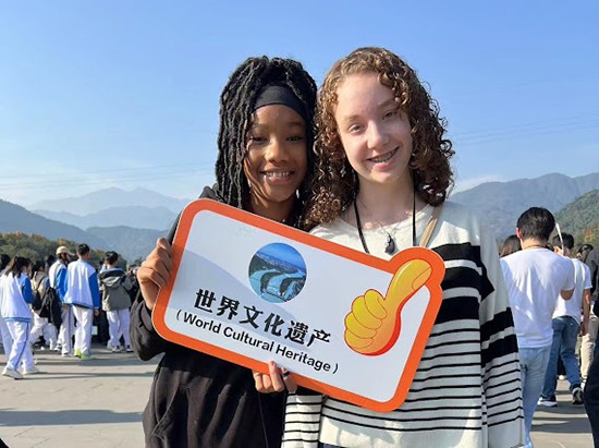 Nadia McKay, left, and a friend on their trip to China