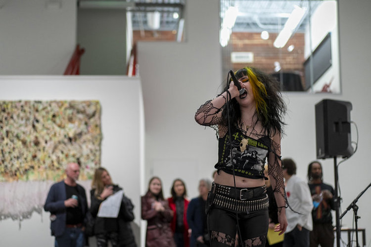 Five regional bands performed at "Love is Resistance" opening night.