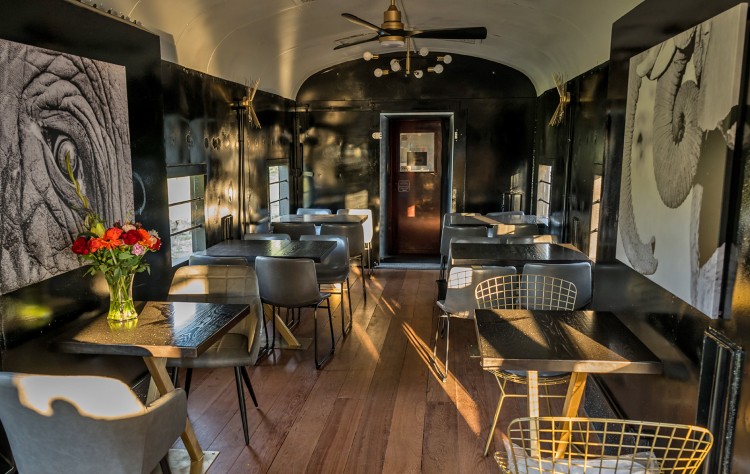 The former Ringing Bros. and Barnum & Bailey Circus open window car converted into a first class car.