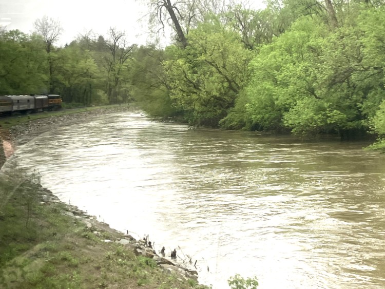 Cuyahoga Valley Scenic Railroad snakes along the Cuyahoga River