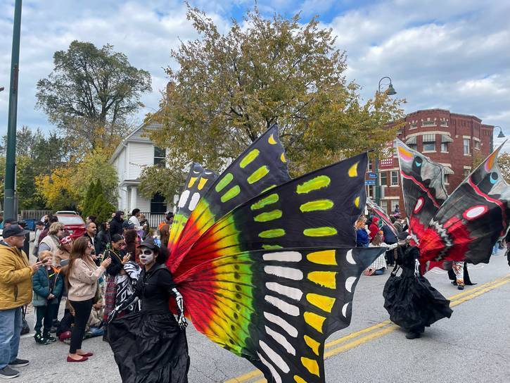 The colorful butterflies fluttered around Detroit Avenue.