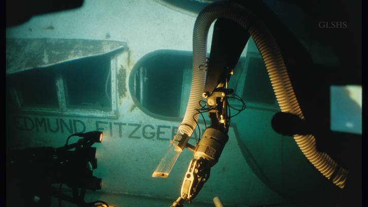 An open door on the submerged Fitzgerald.