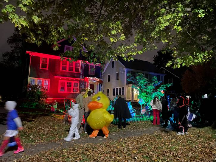 Hopping and waddling down 'Scareborough.'