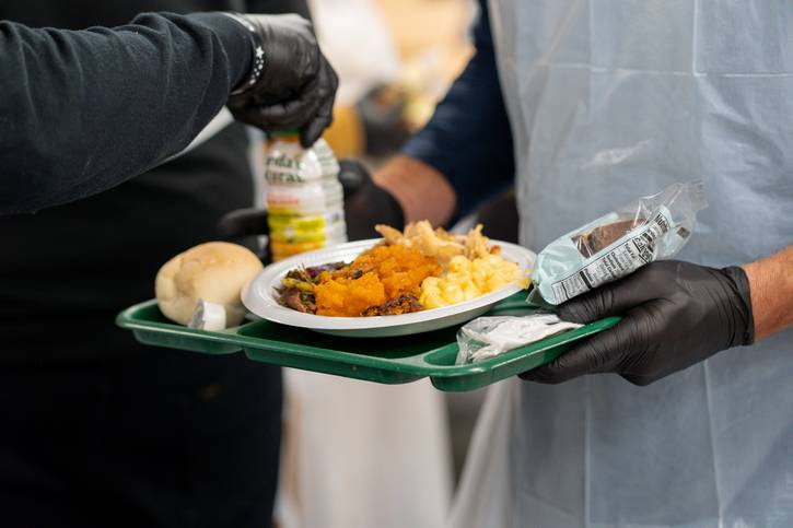 A Thanksgiving meal is served at St. Augustine Hunger Center  in Tremont.