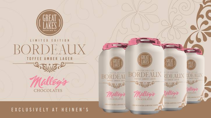 Cleveland’s beloved Malley’s Chocolates Bordeaux inspired the rich chocolate and nutty English toffee flavors of this limited edition Toffee Amber Lager.