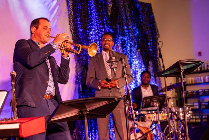 Dominick Farinacci and storyteller Ronnie Cannon in the 2024 Work and Reentry Experience.