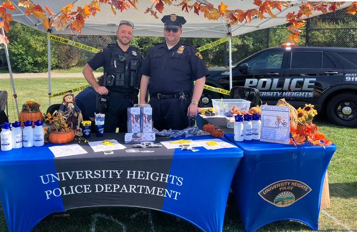 The University Heights Police detective Russo and partrolmen Goldberg at  University Heights Fall Fest.
