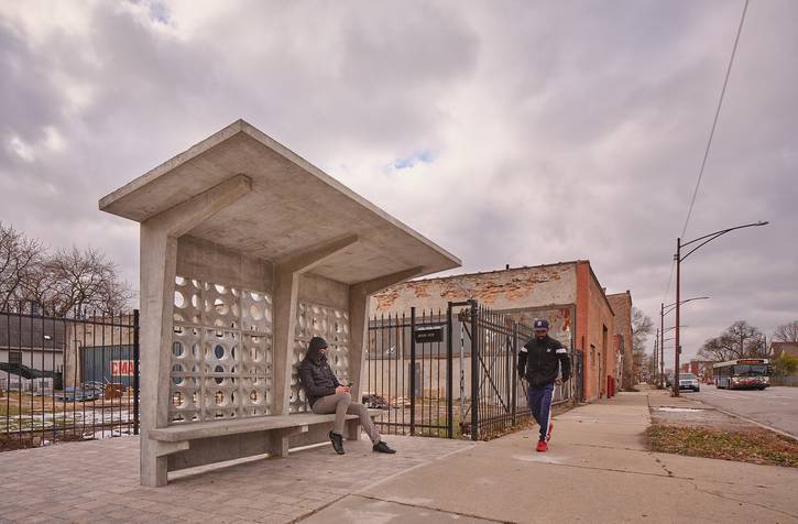 The first installation of "La Distancia" in Chicago in 2023.