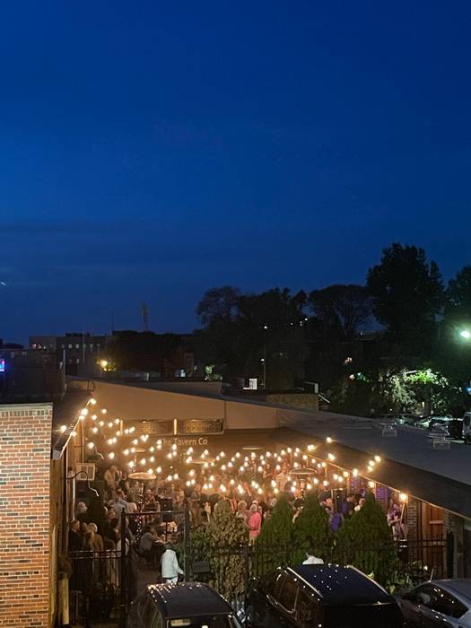 Looking down on The Tavern Company and Lee Road.