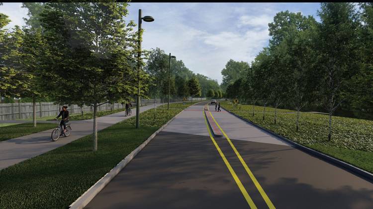 A Shared muti-use path is one of the key features of fhe Lake-Clifton Connector project.