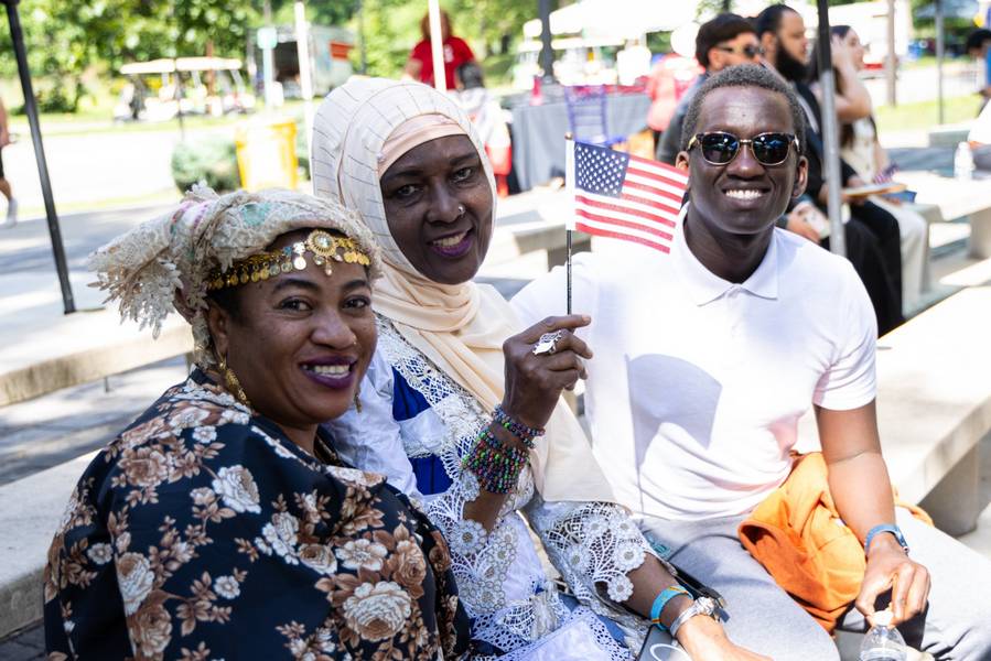 One World Day kicks off at 11 a.m. with the Naturalization Ceremony at the Centennial Peace Plaza.
