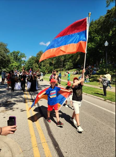 Representing Armenia in the Parade of Flags.