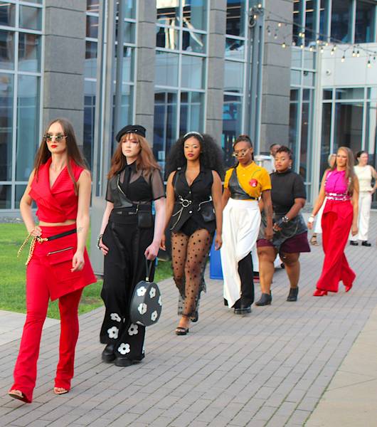 Valerie Mayén’s Glam Rock Runway Show featured fashions inspired by the 70s and 70s rock counterculture.