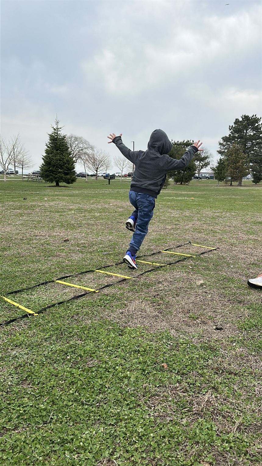 Running exercises at Edgewater Park.