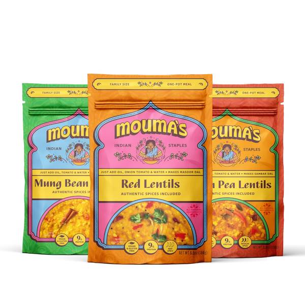 Second place winner Mouma's South Asian lentils come with a perfectly portioned spice blend. Easy to cook and packed with plant-based protein.