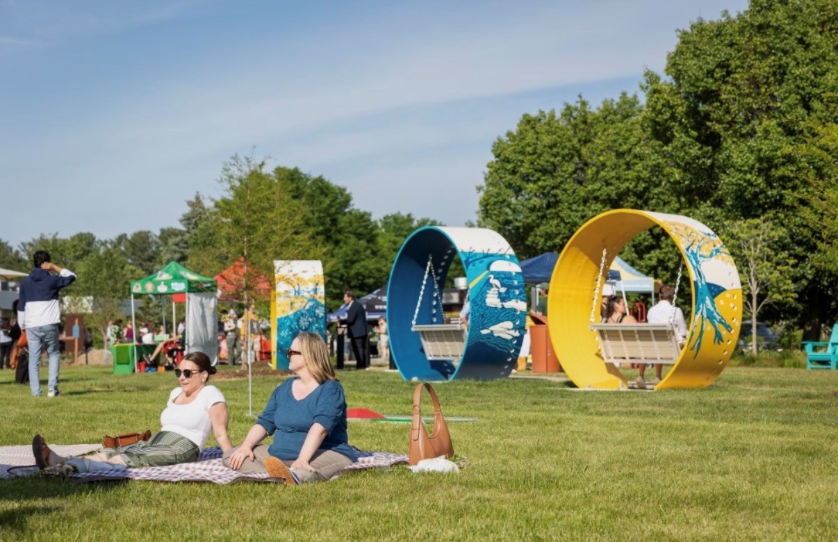 The Noblewins designs made from used wind turbines offer good shelter from the elements.