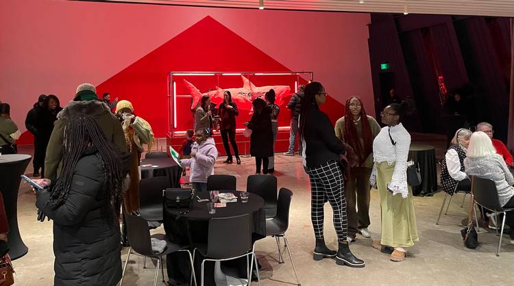 BRA's 'When You are Between the Devil and the Deep Blue Sea' greets guests at moCa Cleveland.