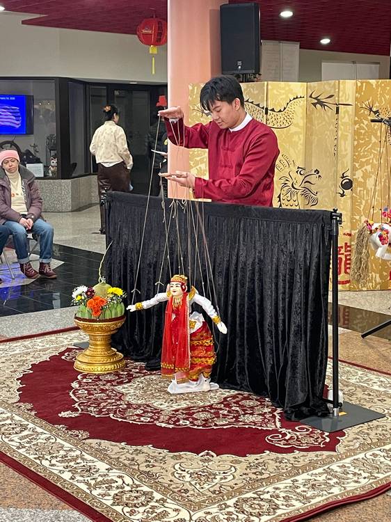 Hsa Win, doing Yoke Thay (Myanmar Marionette).