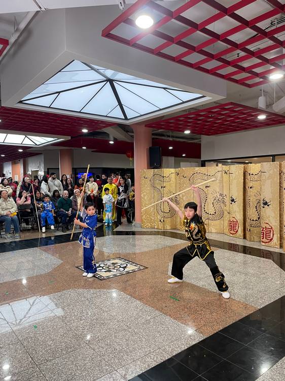 Students and masters from Great Wall Kung Fu Center demonstrate their skills.