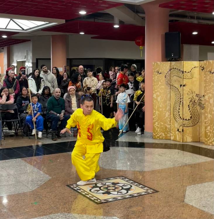 Students and masters from Great Wall Kung Fu Center demonstrate their skills.