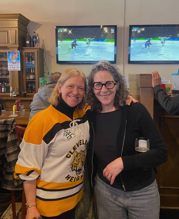 Edwards fans Andrea Turner and Gillian Weiss.