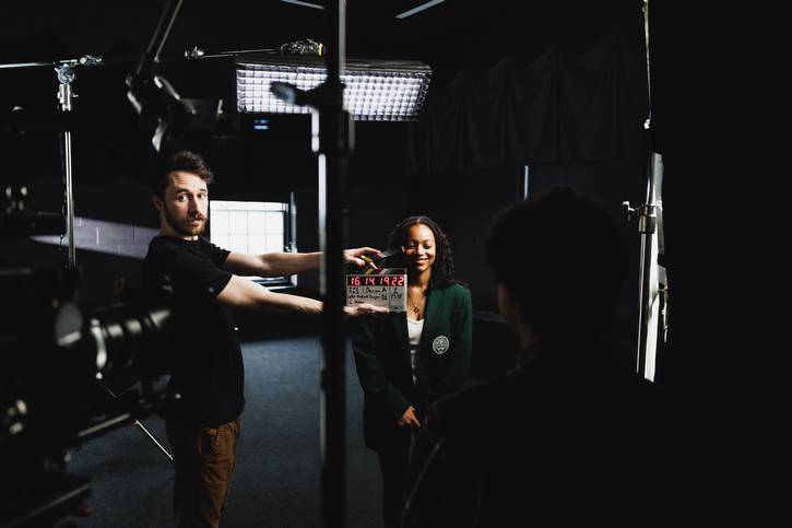 Students filming "Just and Perfect”