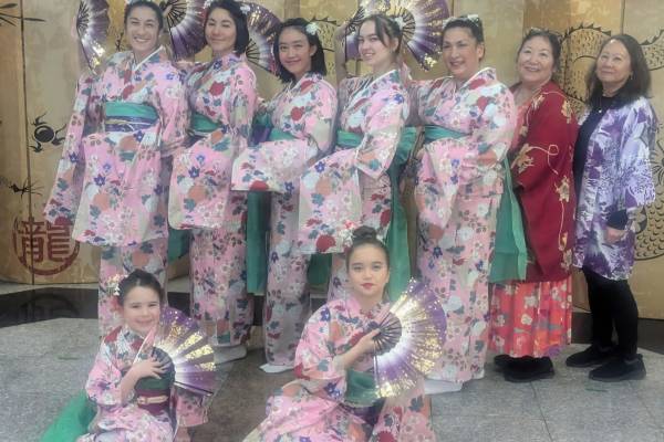Shojoji Japanese Dancers will perform traditional Japanese dances in kimonos at International Plaza in Playhouse Square.