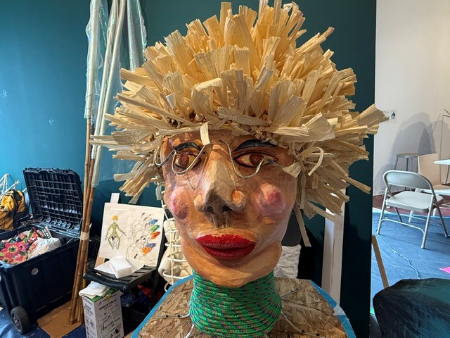 A Parade the Circle puppet is almost complete at the Community Arts Center.