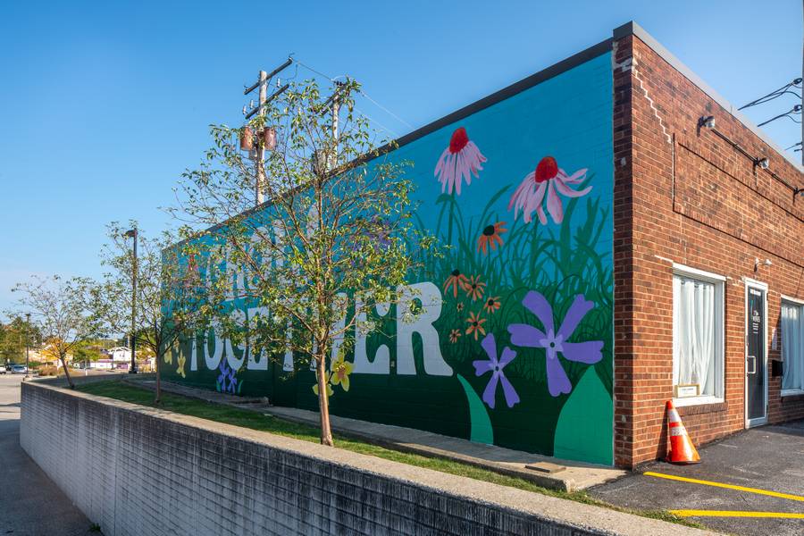 The latest South Euclid mural: Olivia Oltmanns' 'Grow Together' on Messenger Court.