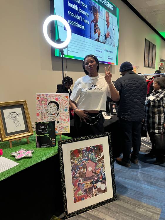 Dare 2 Believe Teen Pop-Up Shops: Zania Jones, Zeeki Pro, custom art.