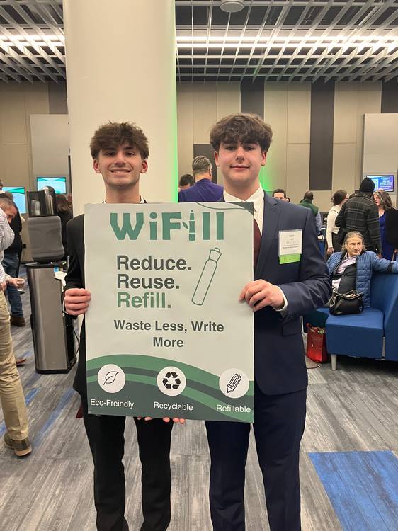 WeFill pitch presenters Lucas Fuciu and Parker Heffelfinger.