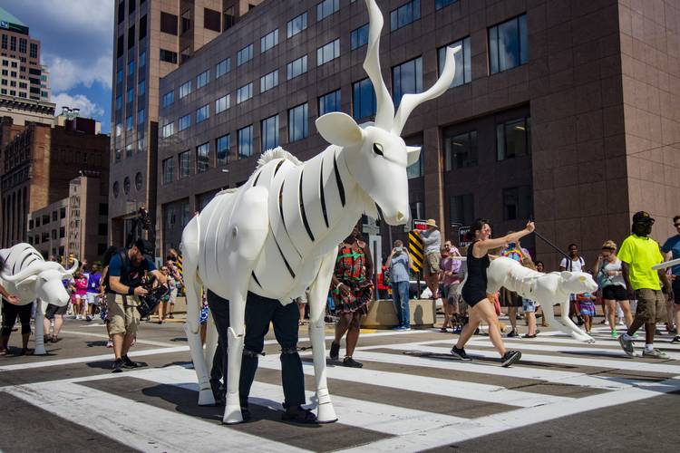 Roger Titley's 'Creatures' took place at Cleveland Public Library during the 2019 BorderLight.