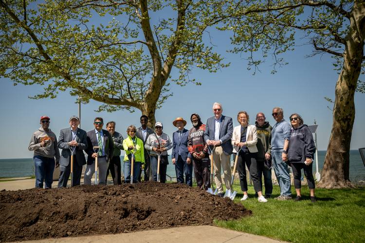 Officials celebrated the beginning of the Euclid Beach Connector projecct, which is due to be completed in 2027.