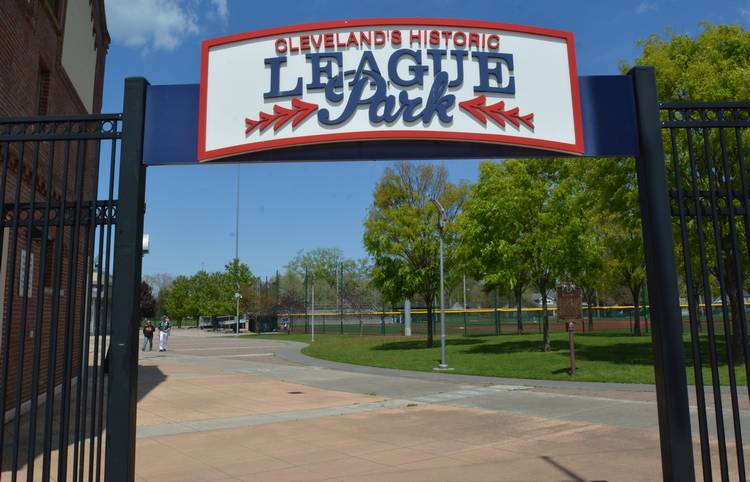 The entrance to League Park on Lexington Avenue.